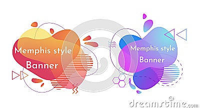 Set of modern abstract vector banners. liquid shape Vector Illustration